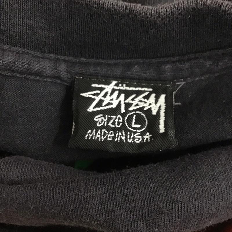 ステューシー STUSSY Tシャツ 半袖 クルーネック 80年代 ラスタライン L ロゴ、文字 黒 / ブラック / X 赤 / レッド / X 橙 / オレンジ / X 緑 / グリーン /  メンズ USED 古着 中古 10107638