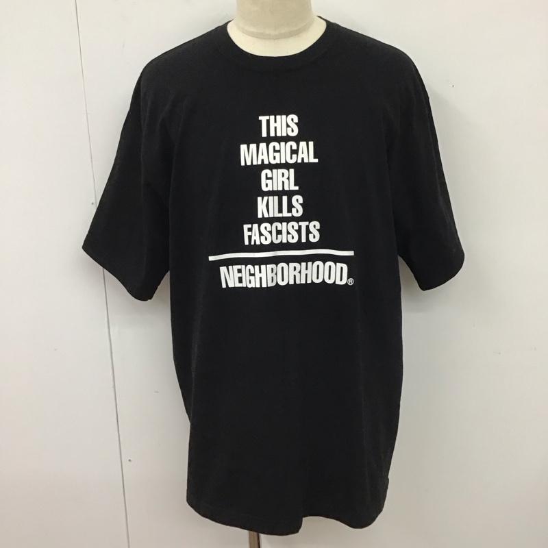 ネイバーフッド NEIGHBORHOOD Tシャツ 半袖 半袖カットソー プリントTシャツ クルーネックカットソー juninagawa XXL ロゴ、文字 黒 / ブラック /  メンズ USED 古着 中古 10116378