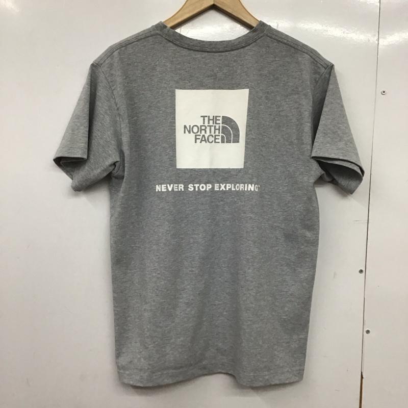 ザノースフェイス THE NORTH FACE Tシャツ 半袖 ntw32144 ショートスリーブバックスクエアロゴティー プリントTシャツ XL ロゴ、文字 灰 / グレー /  メンズ USED 古着 中古 10150108