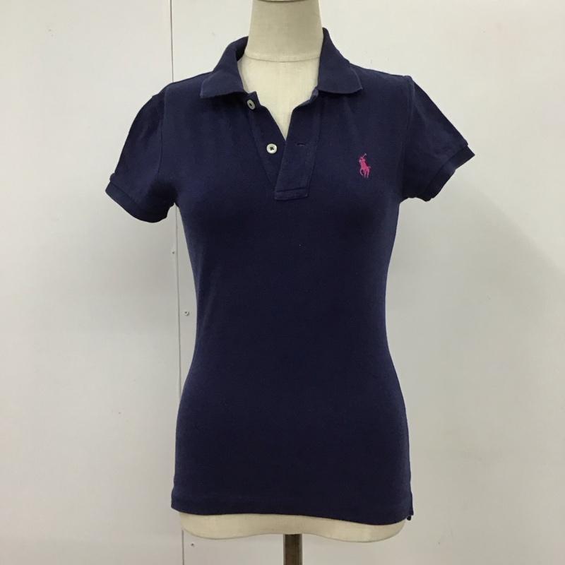 ラルフローレン RALPHLAUREN ポロシャツ 半袖 コットン XS ワンポイント 紺 / ネイビー /  レディース USED 古着 中古 10114074