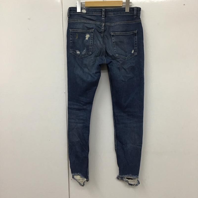 ザラメン ZARA MAN パンツ デニム、ジーンズ デニムパンツ スリムパンツ カジュアルパンツ ストレッチパンツ 40インチ ダメージ加工 インディゴ / インディゴ /  メンズ USED 古着 中古 10129510