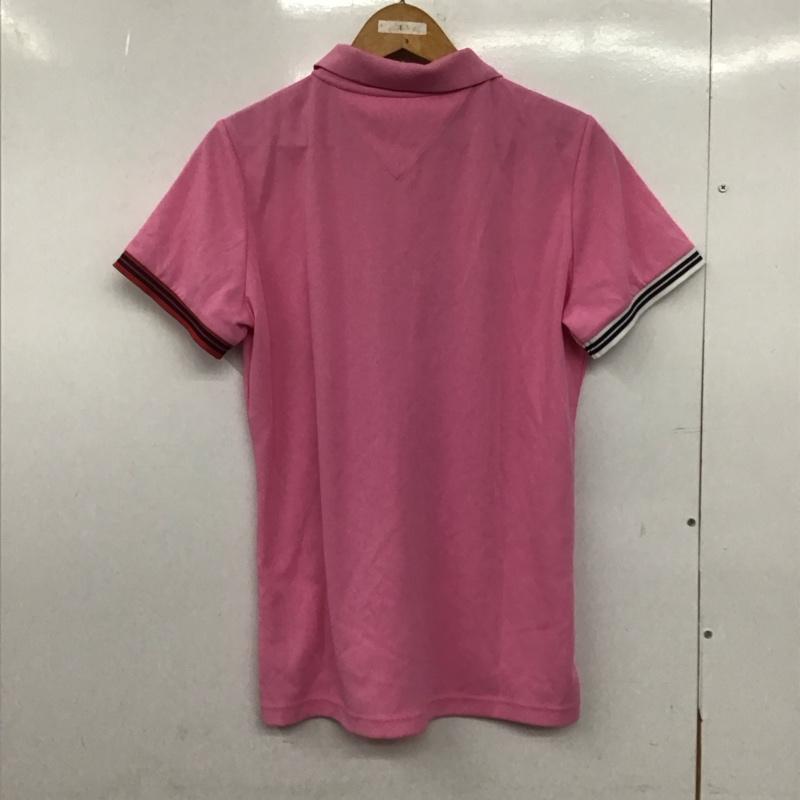 トミーヒルフィガー TOMMY HILFIGER ポロシャツ 半袖 半袖ポロシャツ カラーシャツ 半袖カットソー LL ロゴ、文字 桃 / ピンク /  レディース USED 古着 中古 10147631