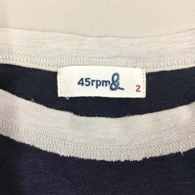 フォーティーファイブアールピーエム 45RPM Tシャツ 半袖 クルーネック 2 プリント 紺 / ネイビー /  メンズ USED 古着 中古 10112382