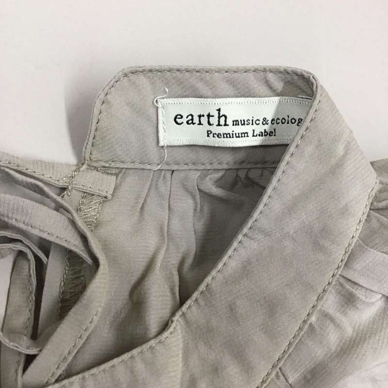 アースミュージックアンドエコロジー earth music&ecology カットソー 長袖 1B11L0G0300 バックリボンギャザーチュニック FREE 無地 灰 / グレー /  レディース USED 古着 中古 10123427