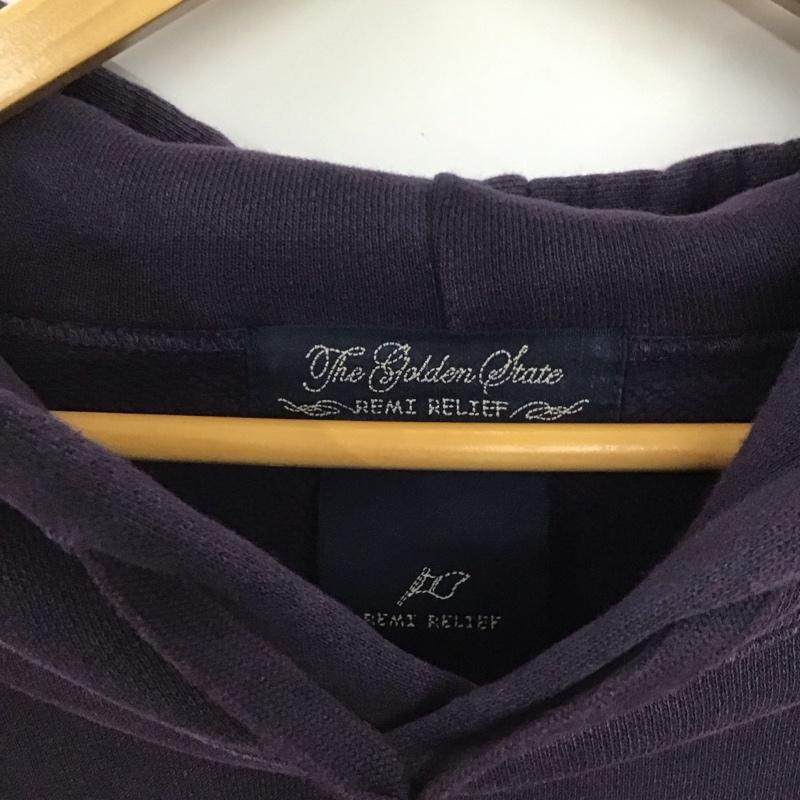 レミ レリーフ REMI RELIEF パーカー 長袖 長袖パーカー プルオーバーパーカー スウェット L 無地 紫 / パープル /  メンズ USED 古着 中古 10146422