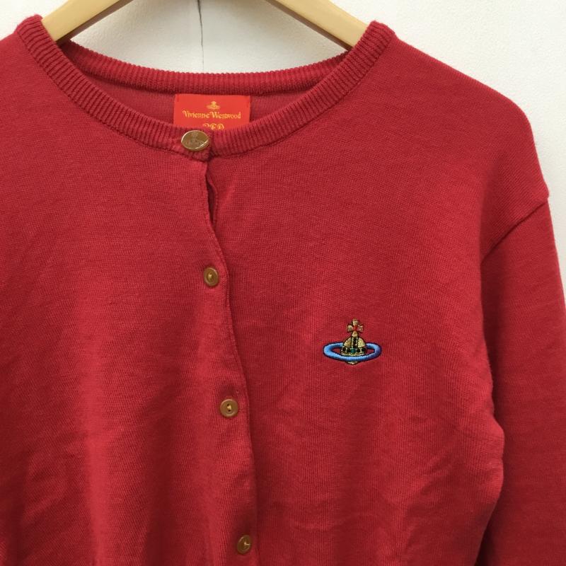 ヴィヴィアン ウエストウッド レッドレーベル Vivienne Westwood red label カーディガン 長袖 ロゴ、文字 赤 / レッド /  レディース USED 古着 中古 10137588