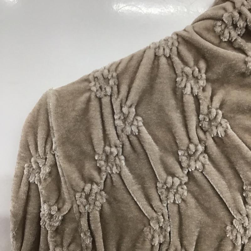 アズールバイマウジー AZUL BY MOUSSY カットソー 長袖 250HAC80-594I ベロアデザインカットトップス FREE 無地 ベージュ / ベージュ /  レディース USED 古着 中古 10140740