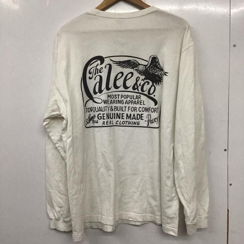 キャリー CALEE カットソー 長袖 長袖カットソー クルーネックカットソー プリントカットソー XL プリント 白 / ホワイト /  メンズ USED 古着 中古 10137361