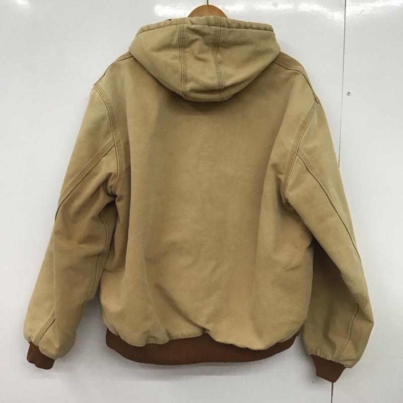 カーハート Carhartt ジャケット、上着 ジャンパー、ブルゾン ジップアップジャケット アウター 古着 L ロゴ、文字 ベージュ / ベージュ /  メンズ USED 古着 中古 10147368