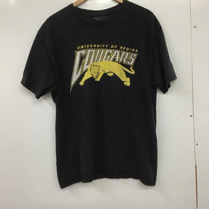チャンピオン Champion Tシャツ 半袖 半袖カットソー プリントTシャツ クルーネックカットソー プリント 黒 / ブラック /  メンズ USED 古着 中古 10140651