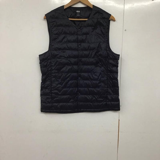 ユニクロ UNIQLO ベスト ベスト ベスト ノースリーブカットソー 前ボタン M 無地 紺 / ネイビー /  メンズ USED 古着 中古 10145349