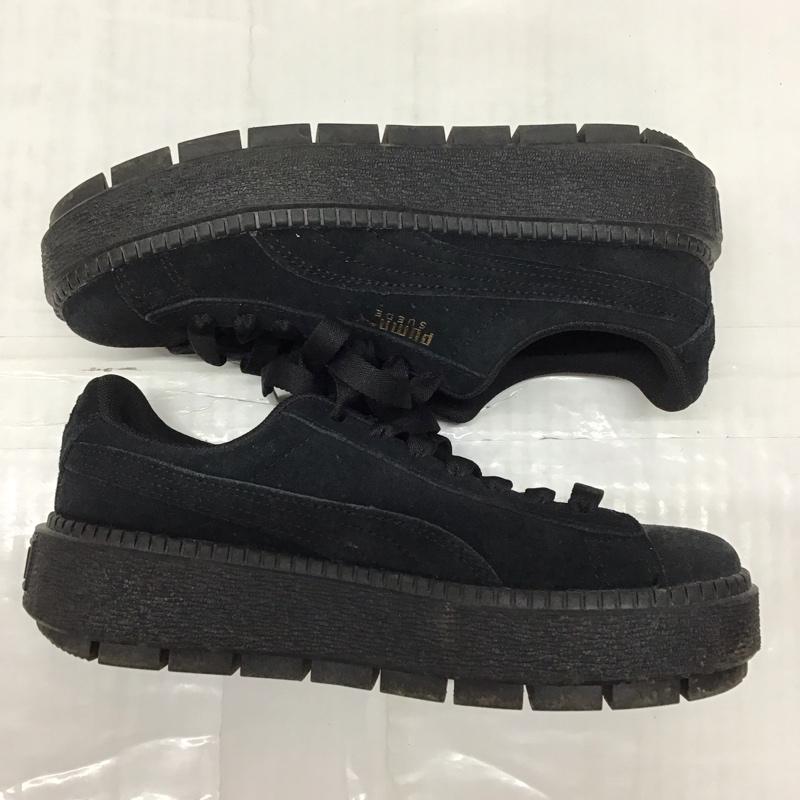 プーマ PUMA スニーカー スニーカー 365830-01 スウェード プラットフォーム 23cm 23.0cm ロゴ、文字 黒 / ブラック /  レディース USED 古着 中古 10115651