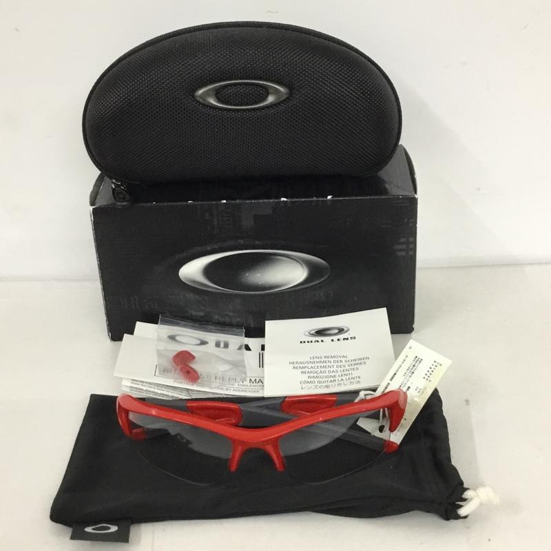 オークリー OAKLEY めがね・サングラス サングラス OO9009-06 FLAK JACKET ロゴ、文字 赤 / レッド / X 灰 / グレー /  メンズ USED 古着 中古 10129364