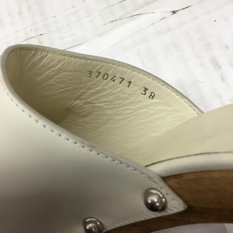 グッチ GUCCI ミュール ミュール 370471 ホースビット サンダル 38 無地 白 / ホワイト / X 茶 / ブラウン /  レディース USED 古着 中古 10106634