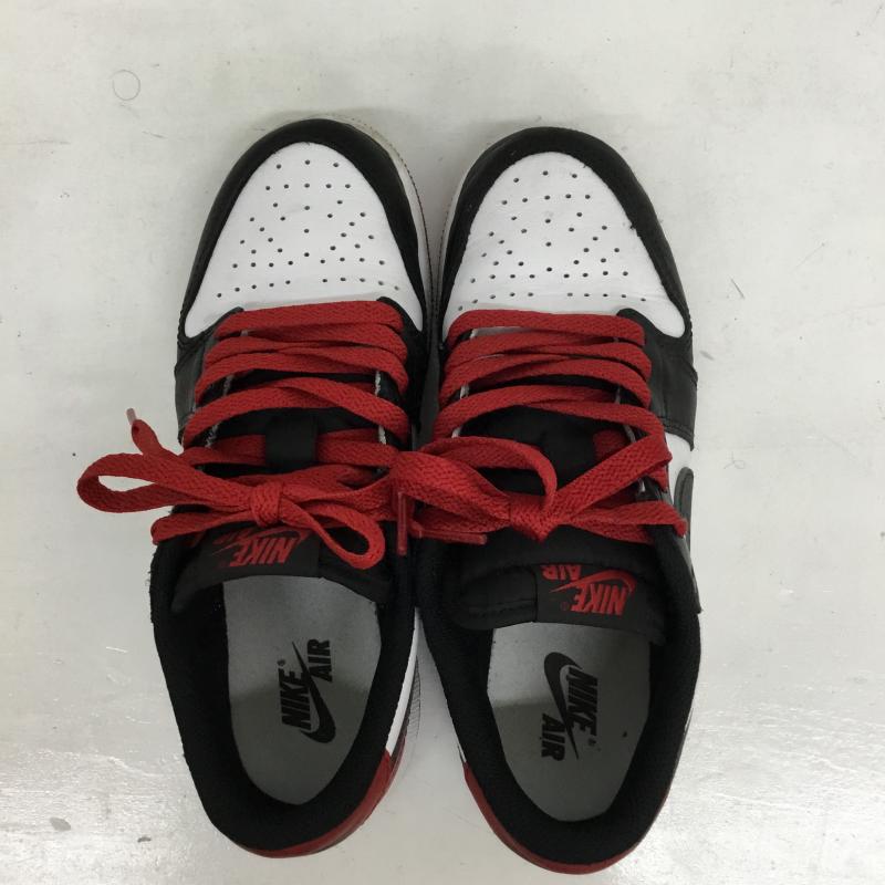 ナイキ NIKE スニーカー スニーカー CZ0858-106 Nike GS Air Jordan 1 Retro Low OG Black Toe 23.0cm ロゴ、文字 白 / ホワイト / X 黒 / ブラック / X 赤 / レッド /  レディース USED 古着 中古 10130254