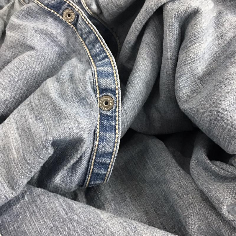 ラングラー Wrangler シャツ、ブラウス 長袖 長袖シャツ 無地シャツ カラーシャツ デニムシャツ 復刻 XXL 無地 インディゴ / インディゴ /  メンズ USED 古着 中古 10143177