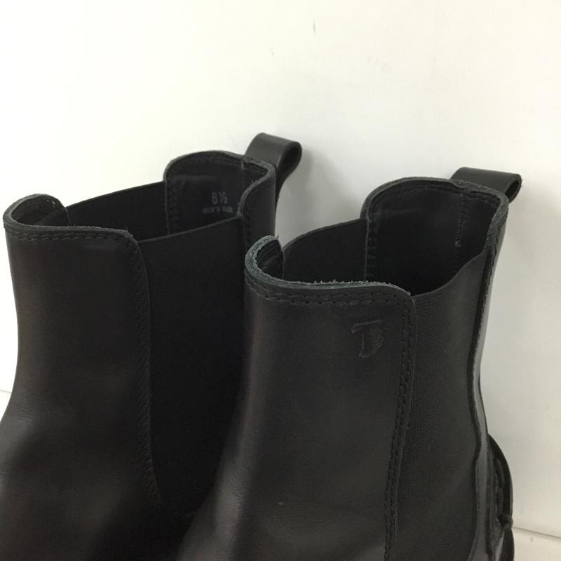 トッズ TOD S ブーツ ショートブーツ サイドゴア 81/2 箱有 ロゴ、文字 黒 / ブラック /  メンズ USED 古着 中古 10147760