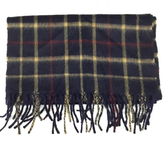 ブルックスブラザーズ BROOKS BROTHERS マフラー マフラー カシミヤ フリンジ チェック ロゴ、文字 紺 / ネイビー / X ベージュ / ベージュ / X 赤 / レッド /  メンズ USED 古着 中古 10113645