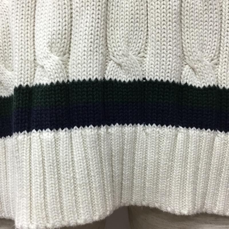 ブルックスブラザーズ BROOKS BROTHERS ニット、セーター 長袖 Vネック コットン M  オフホワイト / オフホワイト / X 緑 / グリーン / X 紺 / ネイビー /  メンズ USED 古着 中古 10112885