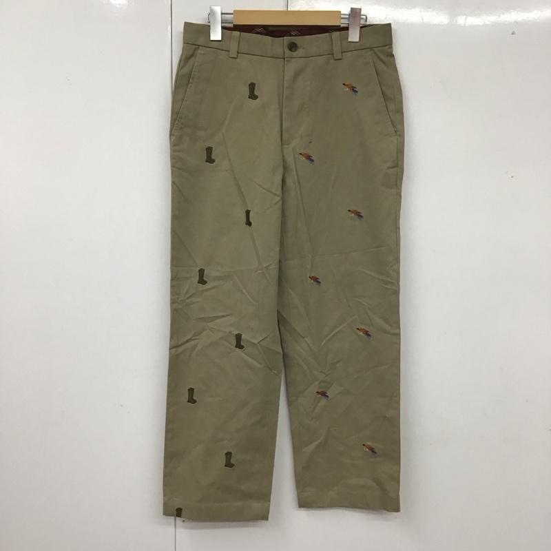 ブルックスブラザーズ BROOKS BROTHERS パンツ チノパン 魚釣り 刺繍 W30 30インチ 総柄 ベージュ / ベージュ /  メンズ USED 古着 中古 10111227