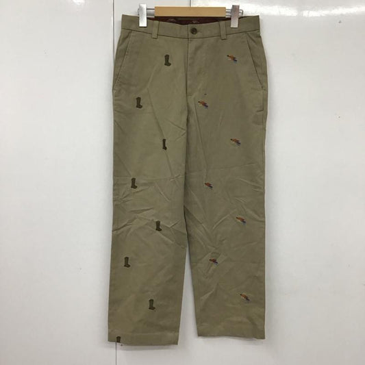 ブルックスブラザーズ BROOKS BROTHERS パンツ チノパン 魚釣り 刺繍 W30 30インチ 総柄 ベージュ / ベージュ /  メンズ USED 古着 中古 10111227