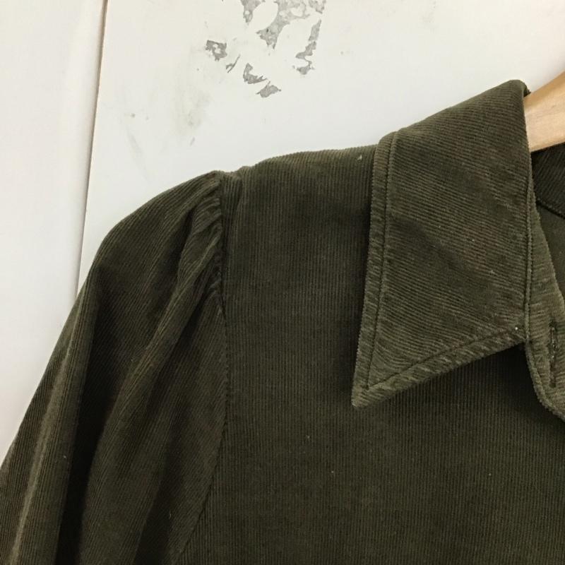 ザラ ZARA ワンピース ミニスカート L 無地 カーキ / カーキ /  レディース USED 古着 中古 10129823