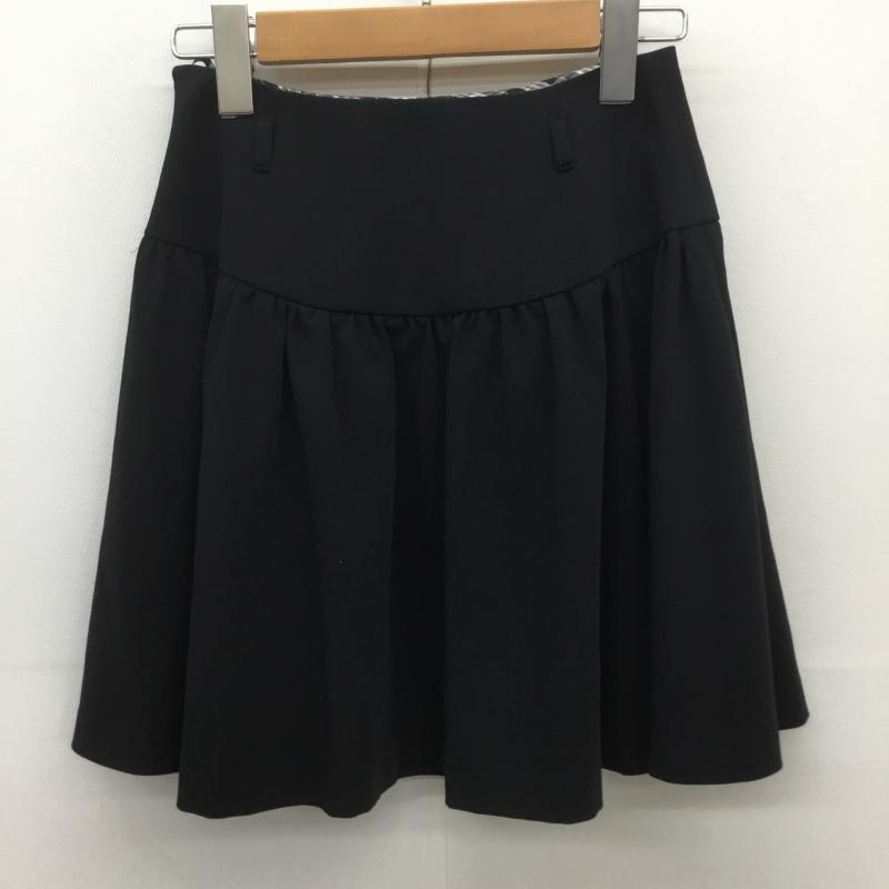 バーバリー BURBERRY スカート ミニスカート 34 無地 黒 / ブラック /  レディース USED 古着 中古 10110713
