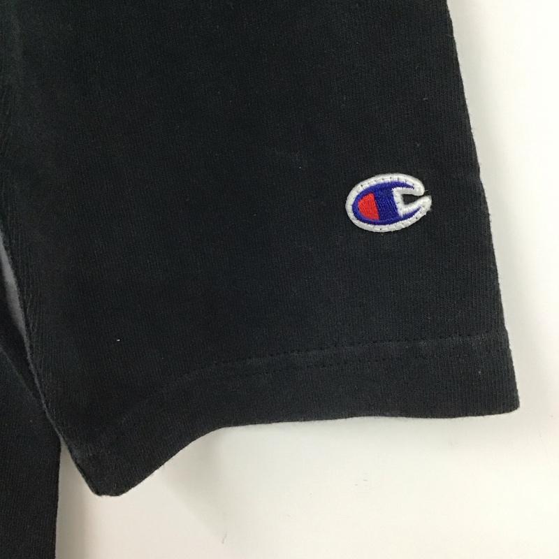 チャンピオン Champion カットソー 七分袖 長袖カットソー 無地カットソー クルーネック M 無地 黒 / ブラック /  メンズ USED 古着 中古 10131307