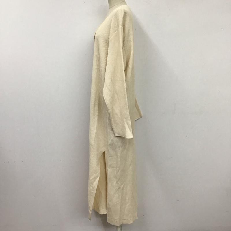 ザラ ZARA ワンピース ロングスカート 長袖ロングワンピース フレアワンピース Vネック L 無地 オフホワイト / オフホワイト /  レディース USED 古着 中古 10115246