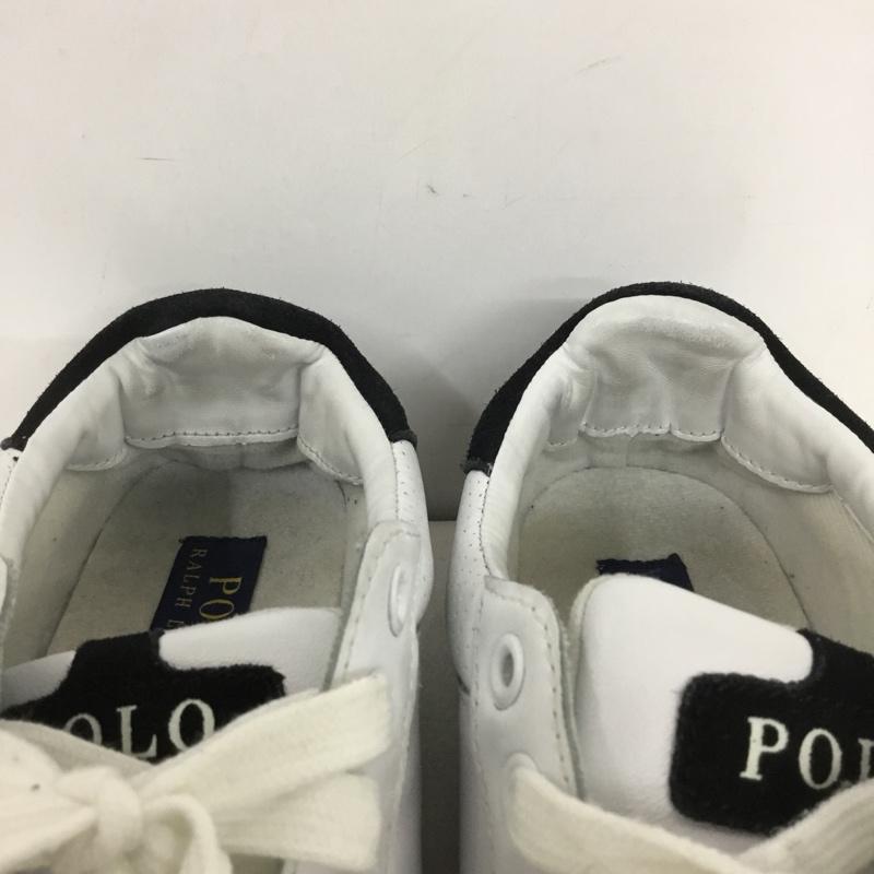 ポロバイラルフローレン Polo by RALPH LAUREN スニーカー スニーカー 13297 ローカット UK6.5 US：7.5 ロゴ、文字 白 / ホワイト / X 黒 / ブラック /  メンズ USED 古着 中古 10136295