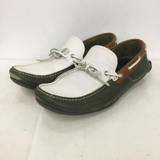 サルヴァトーレフェラガモ Salvatore Ferragamo カジュアルシューズ カジュアルシューズ デッキシューズ 10 2E ロゴ、文字 白 / ホワイト / X 茶 / ブラウン / X カーキ / カーキ /  メンズ USED 古着 中古 10133283