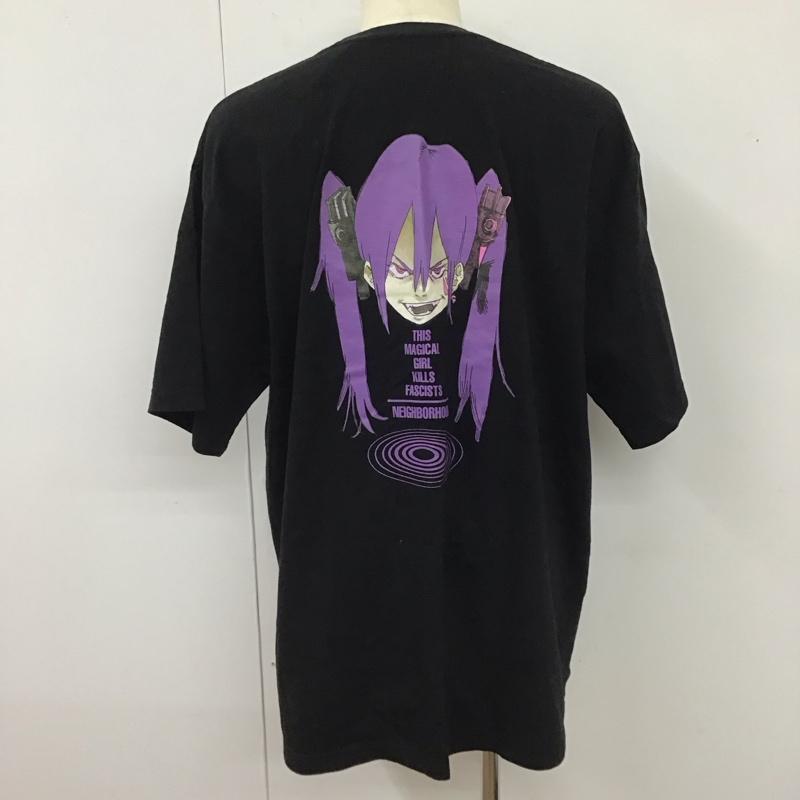 ネイバーフッド NEIGHBORHOOD Tシャツ 半袖 半袖カットソー プリントTシャツ クルーネックカットソー juninagawa XXL ロゴ、文字 黒 / ブラック /  メンズ USED 古着 中古 10116378
