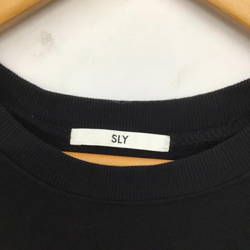 スライ SLY ワンピース ミニスカート 030AAM83-0150 パッチワークスウェットワンピース 2 無地 黒 / ブラック /  レディース USED 古着 中古 10129830