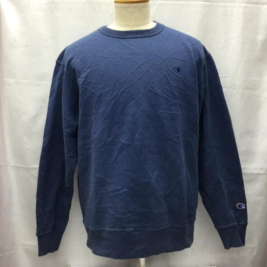 チャンピオン Champion トレーナー 長袖 s0888 POWERBLEND USAモデル 長袖スウェット トレーナー クルーネックカットソー XXL ロゴ、文字 青 / ブルー /  メンズ USED 古着 中古 10106450