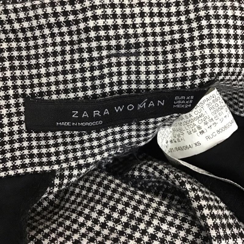 ザラ ZARA パンツ スラックス スラックスパンツ ワイドパンツ チェックパンツ カジュアルパンツ XS チェック 白 / ホワイト / X 黒 / ブラック /  レディース USED 古着 中古 10115957