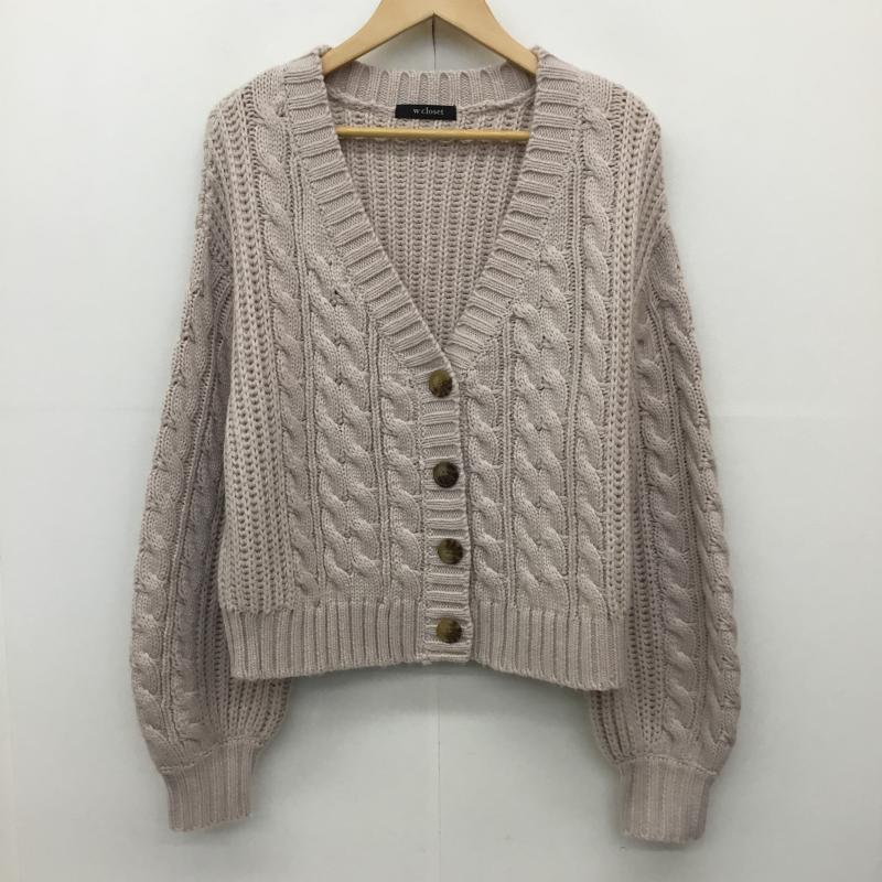 ダブルクローゼット w closet カーディガン 長袖 FREE  ベージュ / ベージュ / X 桃 / ピンク /  レディース USED 古着 中古 10142551