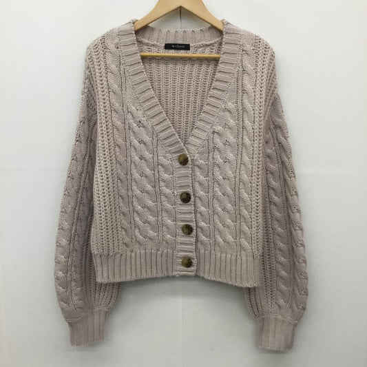 ダブルクローゼット w closet カーディガン 長袖 FREE  ベージュ / ベージュ / X 桃 / ピンク /  レディース USED 古着 中古 10142551