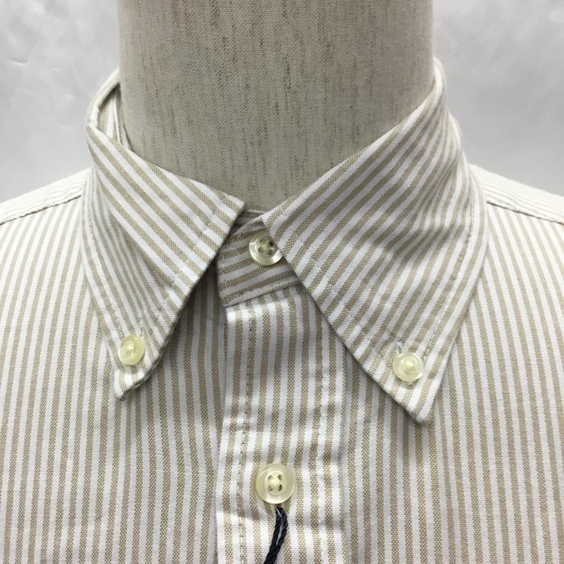 トミーヒルフィガー TOMMY HILFIGER シャツ、ブラウス 長袖 ボタンダウンシャツ M ストライプ 白 / ホワイト / X ベージュ / ベージュ /  メンズ USED 古着 中古 10112781