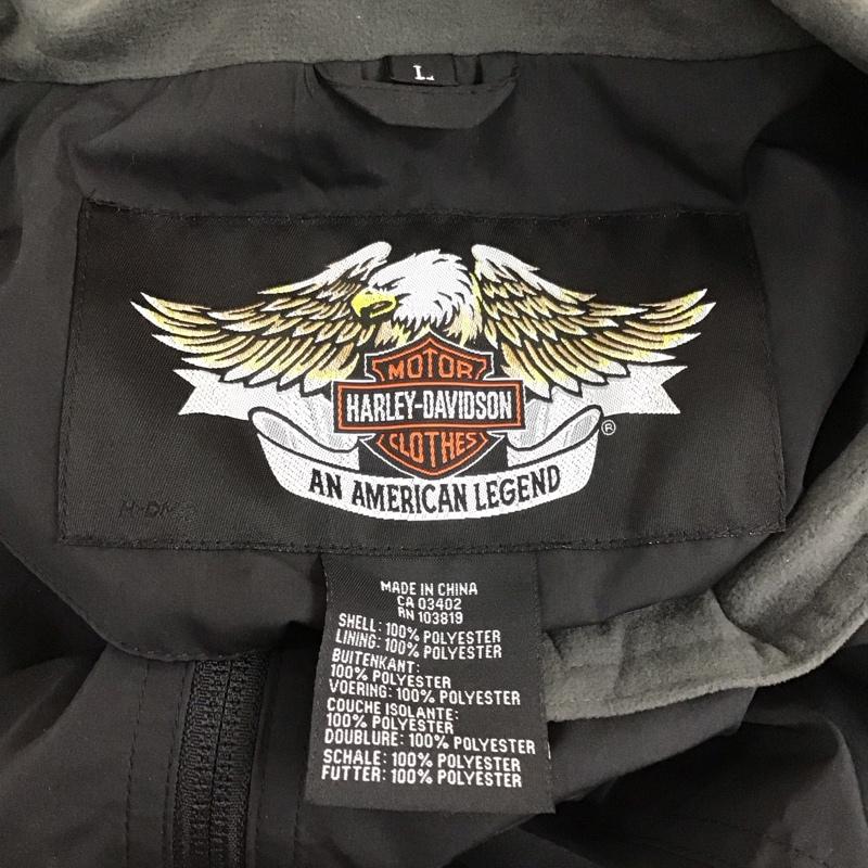 ハーレーダビッドソン Harley-Davidson ジャケット、上着 ジャケット、ブレザー ジップアップジャケット ジャンパー アウター L ロゴ、文字 黒 / ブラック /  メンズ USED 古着 中古 10112053
