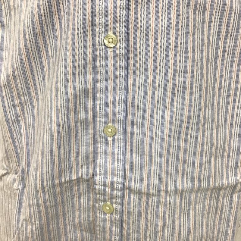 エディーバウアー Eddie Bauer シャツ、ブラウス 半袖 ボタンダウン ストライプ 胸ポケット S ワンポイント 水色 / ライトブルー / X 白 / ホワイト / X 赤 / レッド /  メンズ USED 古着 中古 10112918
