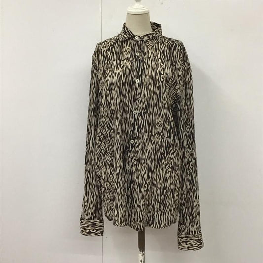 ザラ ZARA シャツ、ブラウス 長袖 6365 487 042 S アニマル柄 黒 / ブラック / X 茶 / ブラウン / X オフホワイト / オフホワイト /  レディース USED 古着 中古 10112623