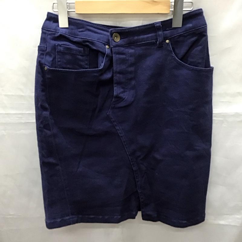 ジーナシス JEANASIS スカート ひざ丈スカート JS2500654N9 ストレッチ S 無地 紺 / ネイビー /  レディース USED 古着 中古 10114878