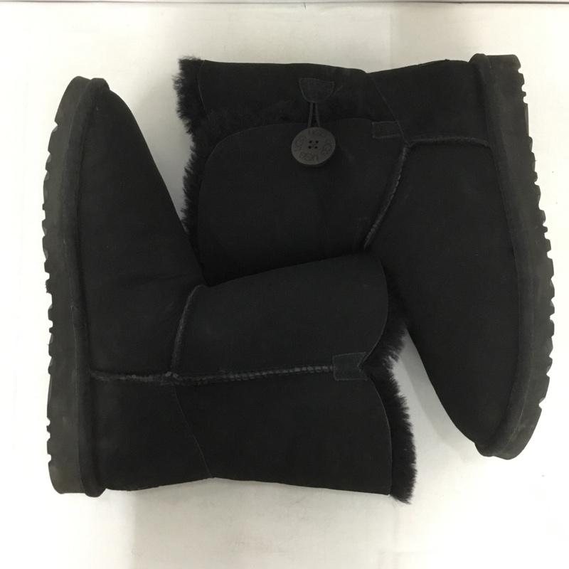 アグ UGG ブーツ 一般 5803 BAILEY BUTTON ベイリーボタンムートンブーツ 25cm 25.0cm 無地 黒 / ブラック /  レディース USED 古着 中古 10143925