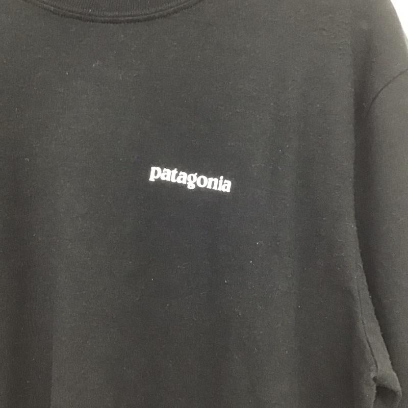 パタゴニア patagonia カットソー 長袖 長袖カットソー プリントカットソー クルーネック S ロゴ、文字 黒 / ブラック /  メンズ USED 古着 中古 10148240