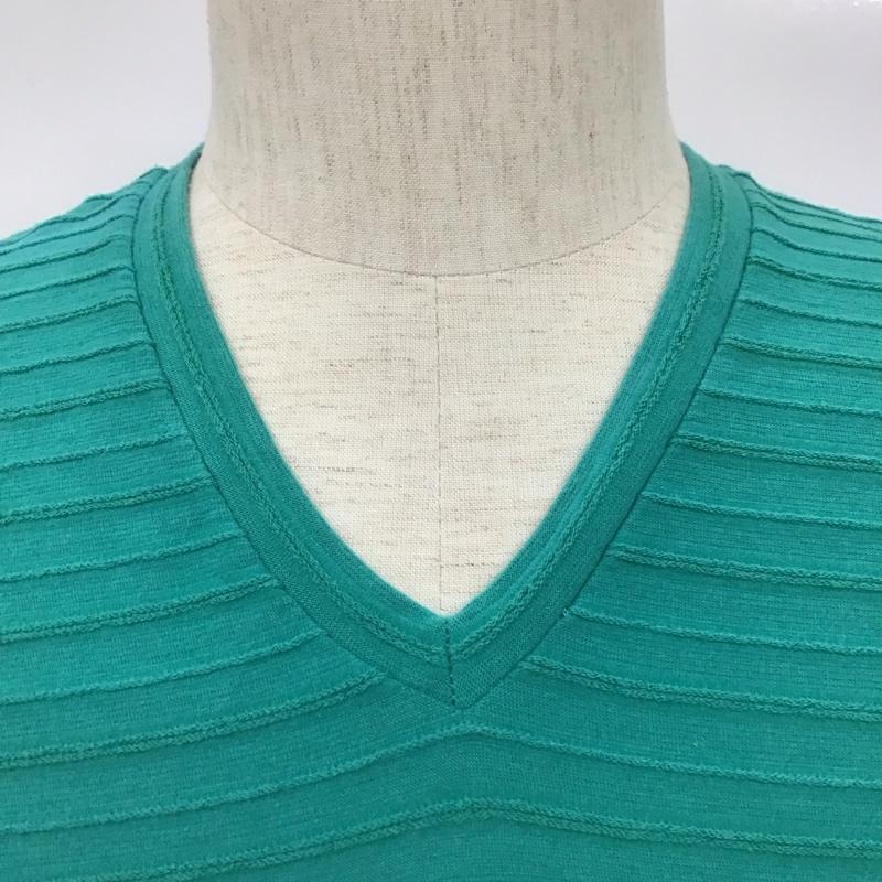 アズールバイマウジー AZUL BY MOUSSY Tシャツ 半袖 半袖カットソー 半袖Tシャツ 無地Tシャツ Vネックカットソー S 無地 緑 / グリーン /  メンズ USED 古着 中古 10107212