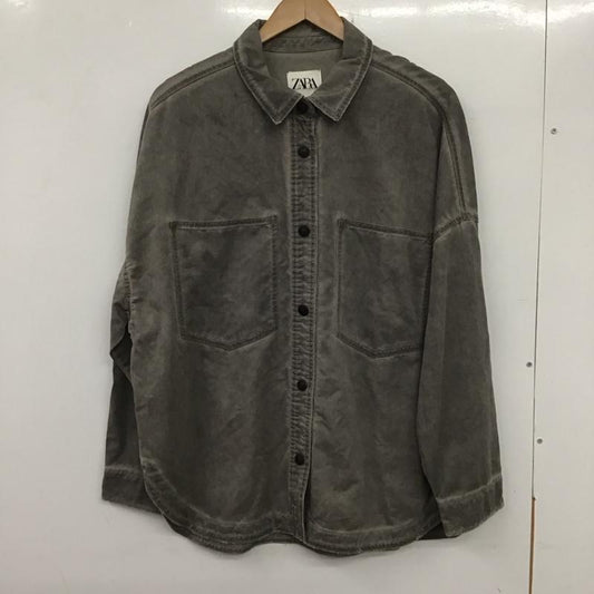 ザラ ZARA シャツ、ブラウス 長袖 長袖シャツ 無地シャツ カラーシャツ L 無地 灰 / グレー /  レディース USED 古着 中古 10136442