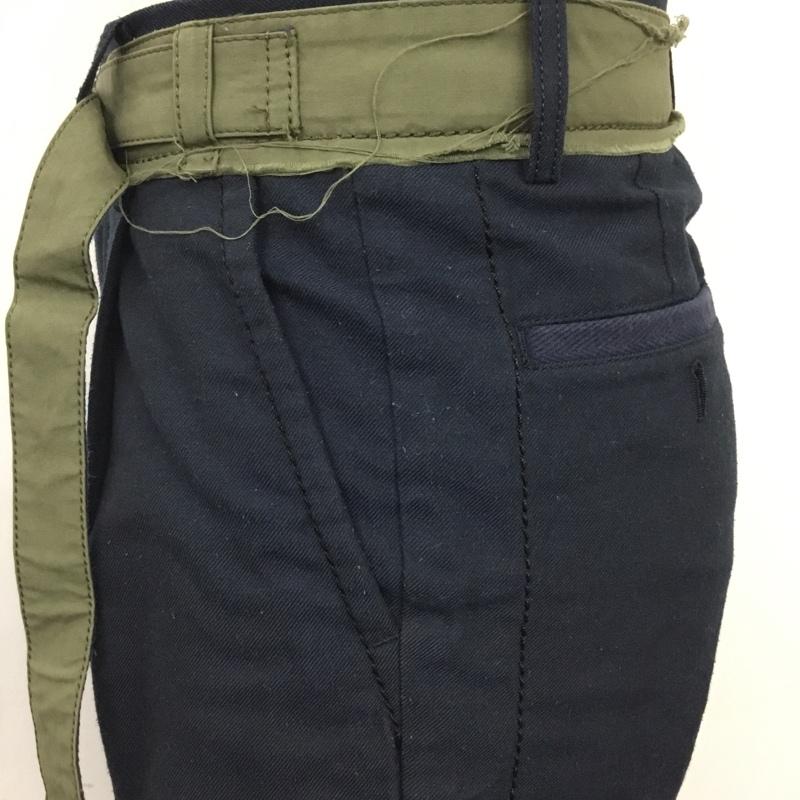 サカイ Sacai パンツ ショートパンツ 19-01878Ｍ RAYONBELTEDSHORTS ハーフパンツ ショートパンツ 1 無地 紺 / ネイビー /  メンズ USED 古着 中古 10120951