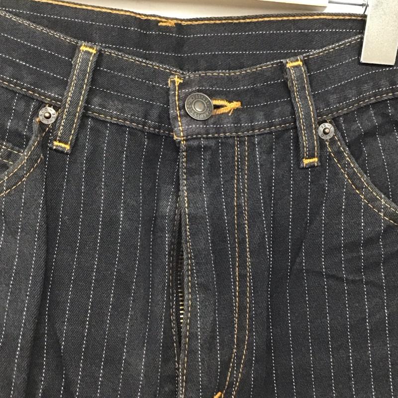 リーバイストラウスアンドコー Levi Strauss & co. パンツ デニム、ジーンズ デニムパンツ スリムパンツ カジュアルパンツ 34 ストライプ 黒 / ブラック /  メンズ USED 古着 中古 10141919