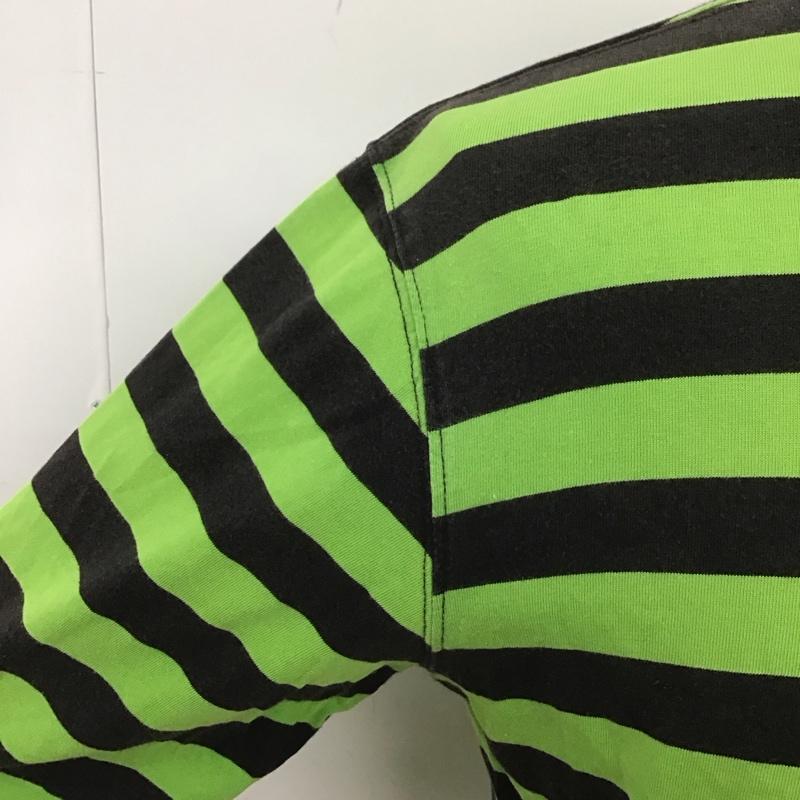 ステューシー STUSSY カットソー 長袖 長袖カットソー ボーダー長袖カットソー クルーネックカットソー M ボーダー柄 緑 / グリーン / X 紺 / ネイビー /  メンズ USED 古着 中古 10107126