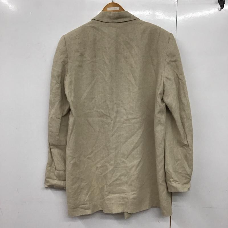 ザラ ZARA ジャケット、上着 ジャケット、ブレザー 2753/330/052 リネンジャケット プリントカフス L 無地 ベージュ / ベージュ /  レディース USED 古着 中古 10140665